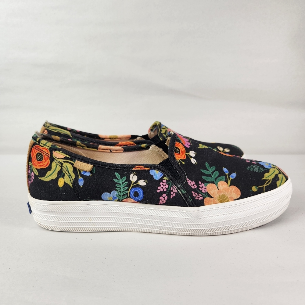 Keds x Paper Riffle Co Floral Slip On Shoes in Size 9 - Picture 3 of 10